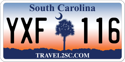 SC license plate YXF116