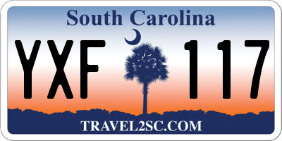 SC license plate YXF117