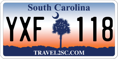 SC license plate YXF118