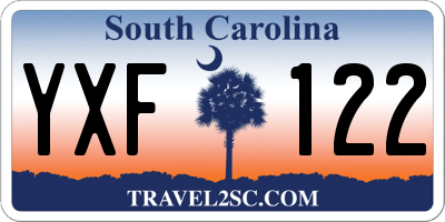 SC license plate YXF122