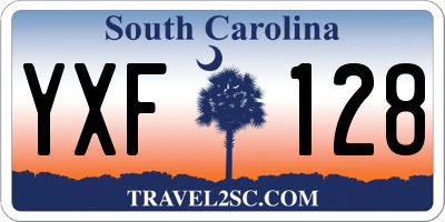 SC license plate YXF128