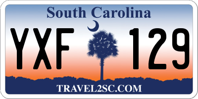 SC license plate YXF129