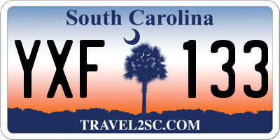 SC license plate YXF133