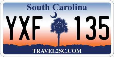 SC license plate YXF135