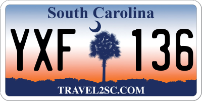 SC license plate YXF136