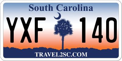 SC license plate YXF140