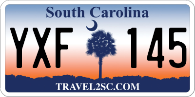 SC license plate YXF145