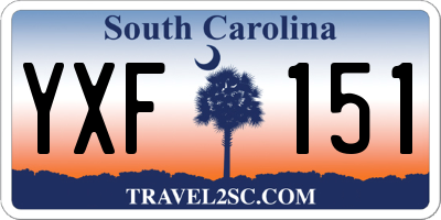 SC license plate YXF151