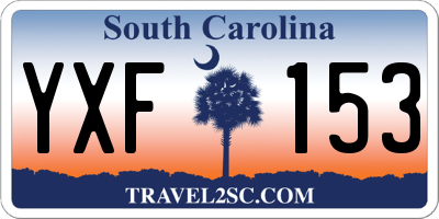 SC license plate YXF153