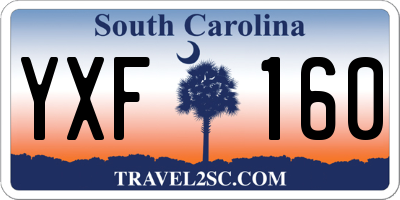 SC license plate YXF160