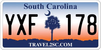 SC license plate YXF178