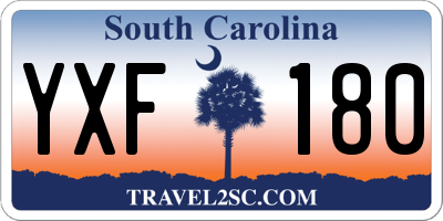 SC license plate YXF180