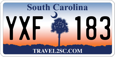 SC license plate YXF183