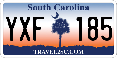 SC license plate YXF185
