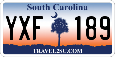 SC license plate YXF189