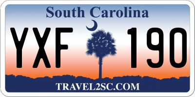 SC license plate YXF190