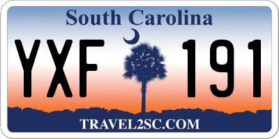 SC license plate YXF191