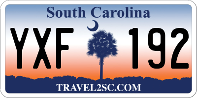 SC license plate YXF192