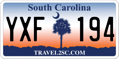 SC license plate YXF194