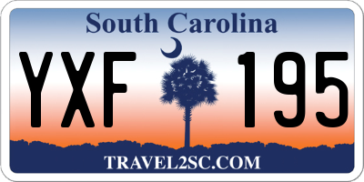 SC license plate YXF195