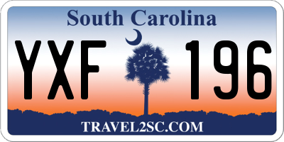 SC license plate YXF196