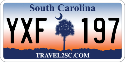 SC license plate YXF197