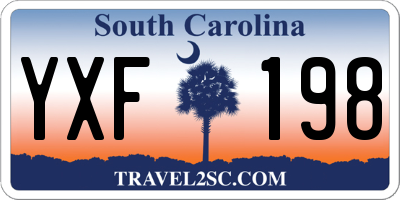 SC license plate YXF198