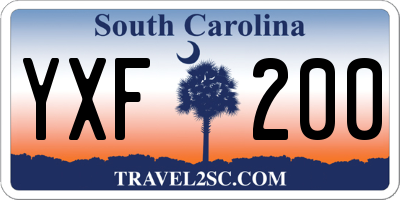 SC license plate YXF200