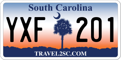 SC license plate YXF201