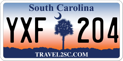 SC license plate YXF204