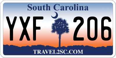 SC license plate YXF206