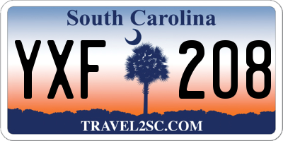 SC license plate YXF208