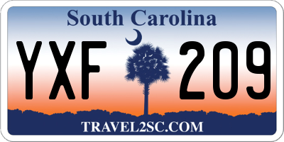 SC license plate YXF209