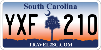 SC license plate YXF210