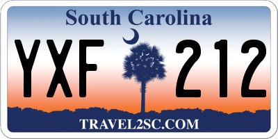 SC license plate YXF212