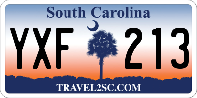 SC license plate YXF213