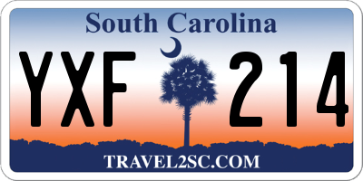 SC license plate YXF214