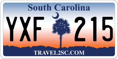 SC license plate YXF215
