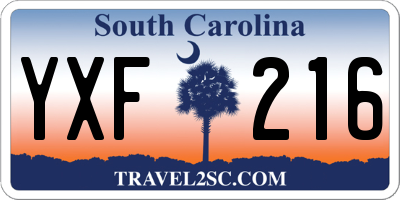 SC license plate YXF216
