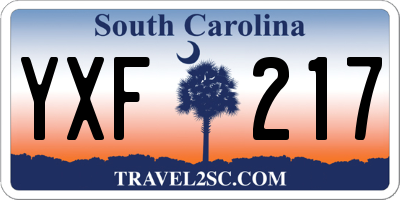 SC license plate YXF217