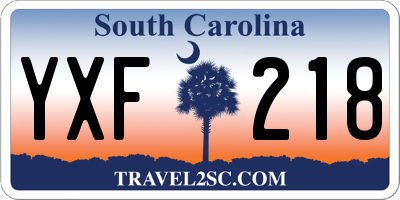 SC license plate YXF218