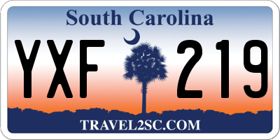 SC license plate YXF219