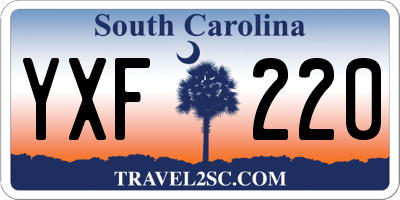 SC license plate YXF220