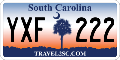 SC license plate YXF222