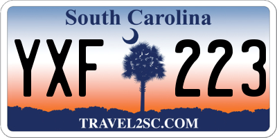 SC license plate YXF223