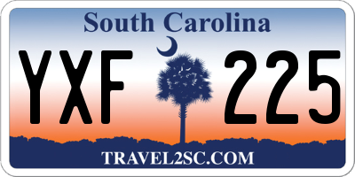 SC license plate YXF225
