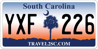 SC license plate YXF226