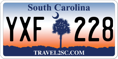 SC license plate YXF228
