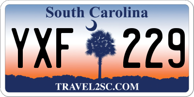 SC license plate YXF229