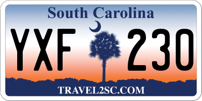 SC license plate YXF230